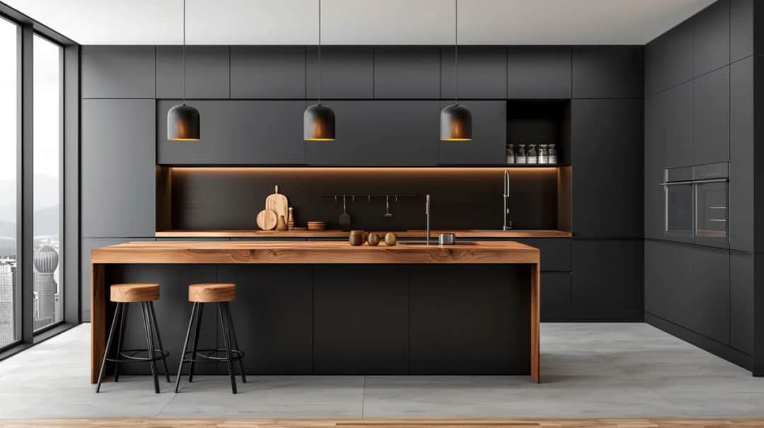 Meble kuchenne czarne z drewnem – Elegancja i funkcjonalność: jak je wykorzystać?
