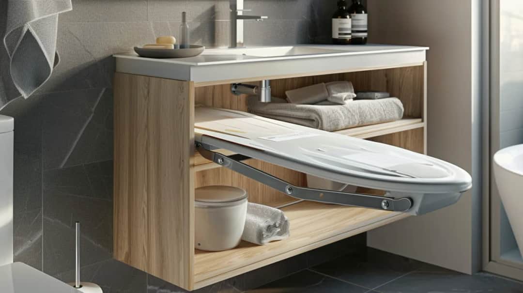 Deska do prasowania z szafy – Oszczędność miejsca w łazience