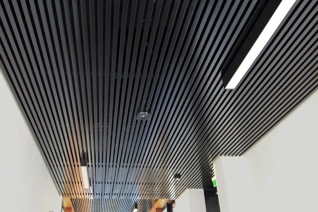 Odważna aranżacja przedpokoju - czarny sufit jako elegancki akcent